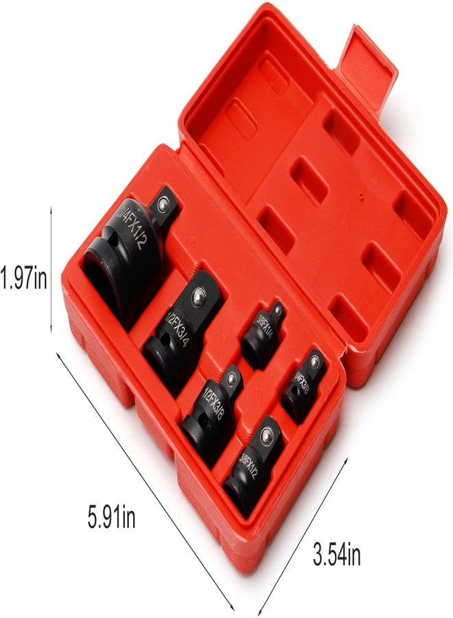 Mass Pro 6Pcs Impact Socket Adapter & Reducer Set 1/4" 3/8" 1/2" 3/4" Socket Wrench Adapter Set - Image 3